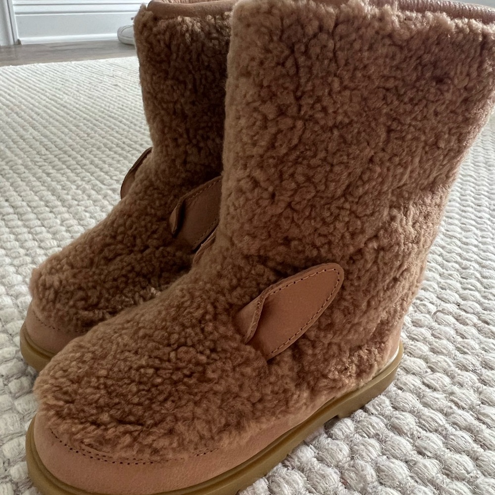 Warm Tan Shearling Kids Boots - Donsje